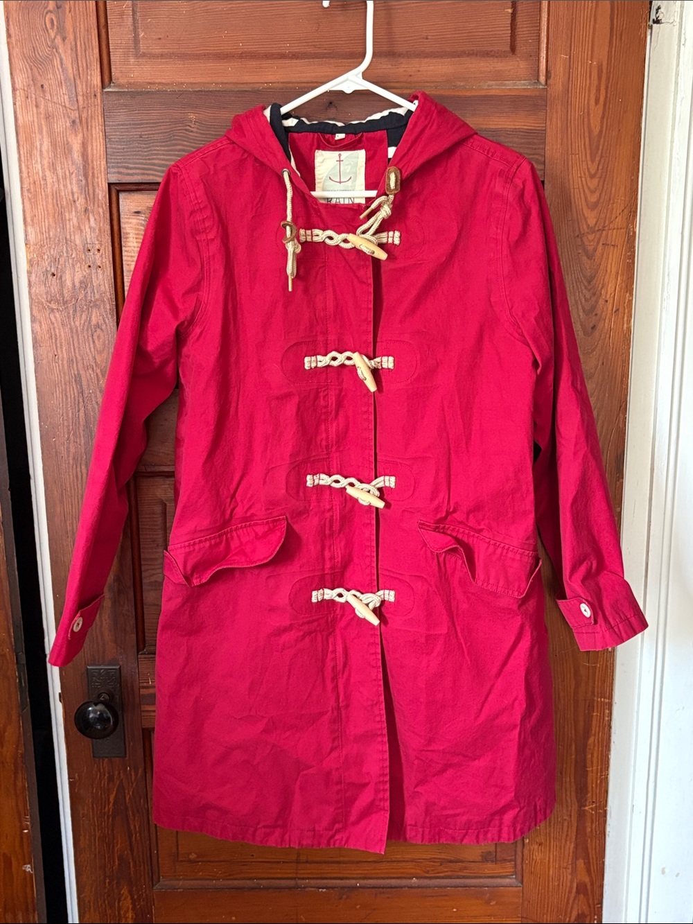 Seasalt Cornwall The Extra Long Seafolly Jacket UK12 US8 Red